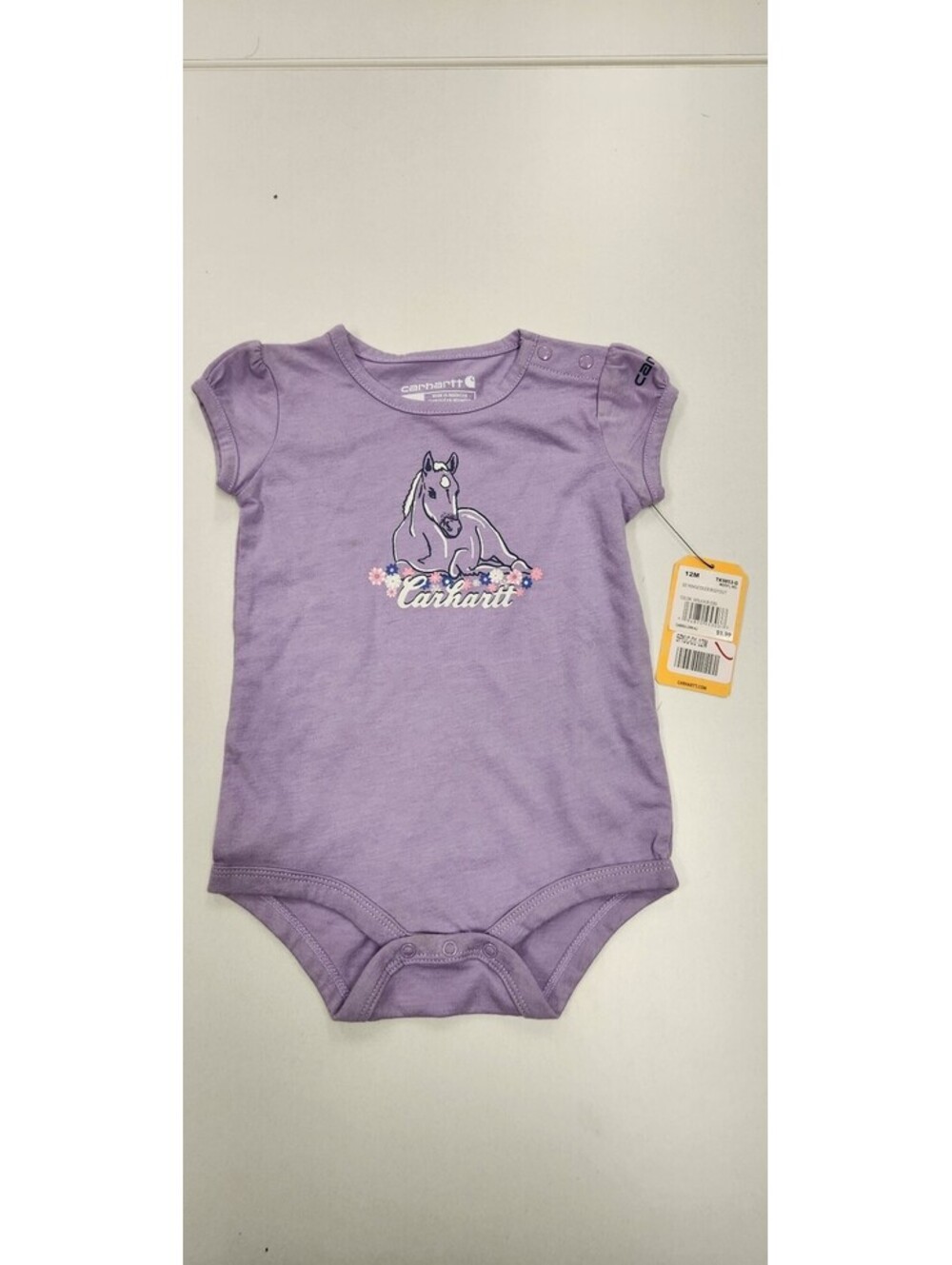 Baby Girl Carhartt Bodysuit 12 Months Purple Horse Graphic